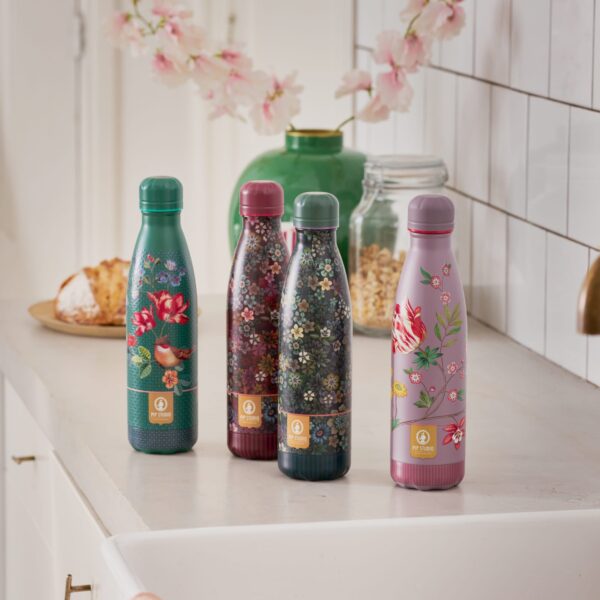IZY Drinkfles - Pip Studio - La Dolce Vita Rozen - Waterfles - Thermosbeker - RVS - 12 uur lang warm - Kerstcadeau - 500 ml - Afbeelding 4