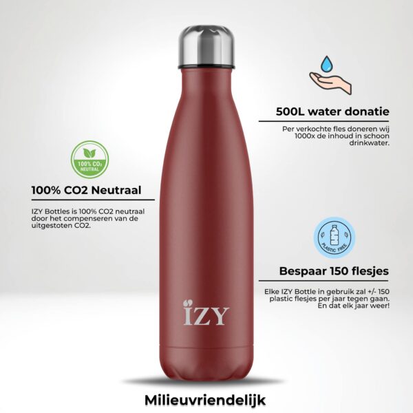 IZY Drinkfles Rood - 500ML - Afbeelding 3