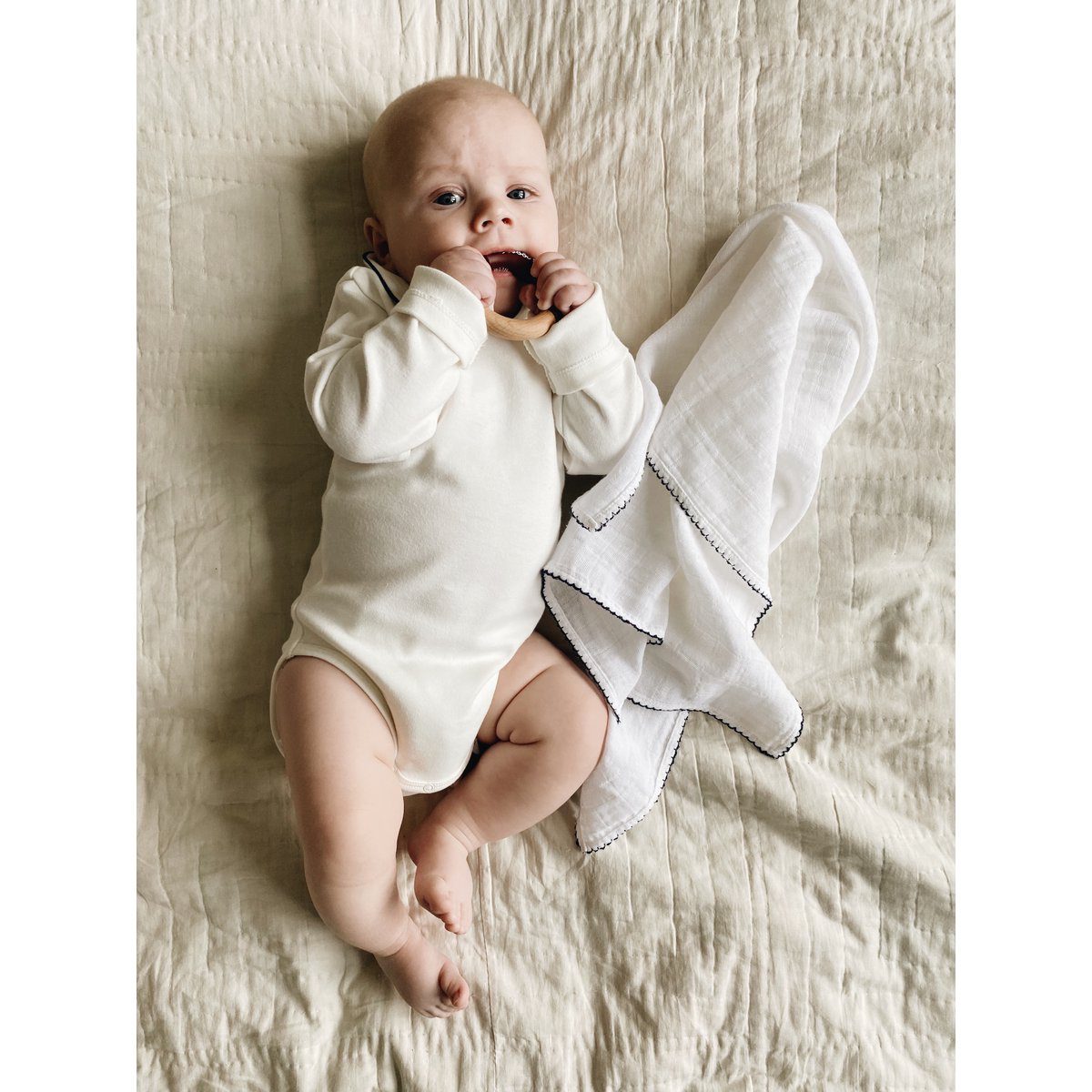 Bobbi Balloon Mousseline met gehaakte bies - marineblauw - Afbeelding 6