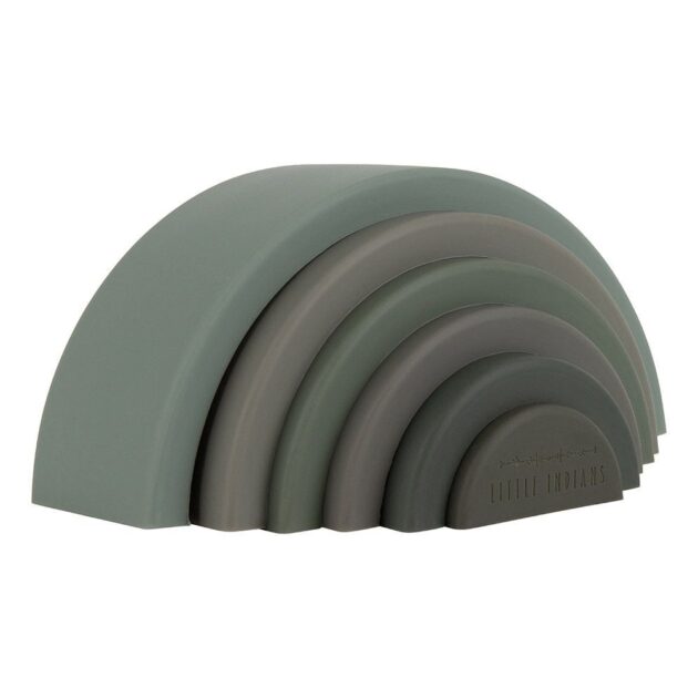 Little Indians Stackers Rainbow Siliconen – Dusty Olive