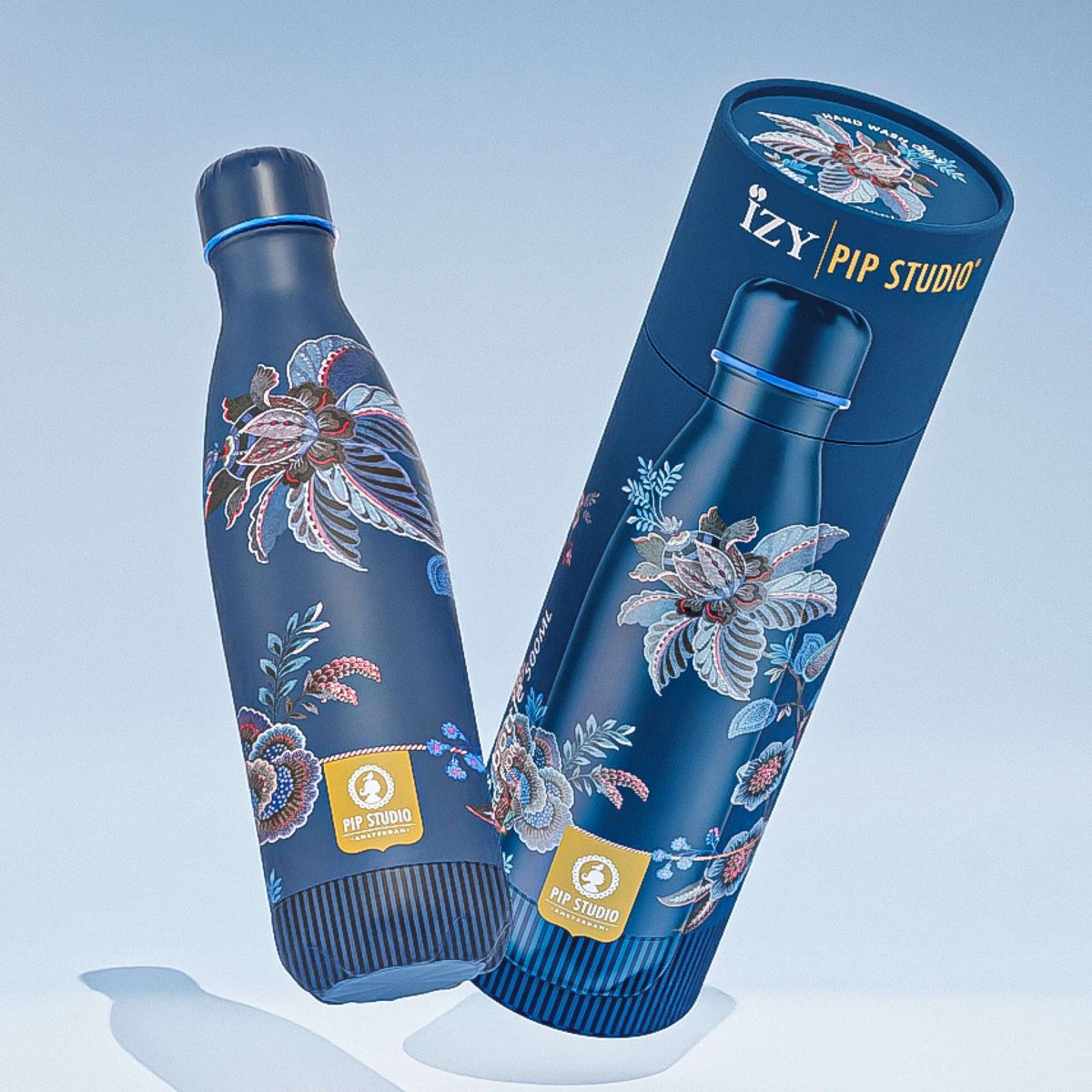 IZY Drinkfles - Pip Studio - CeCe Fiore Blauw