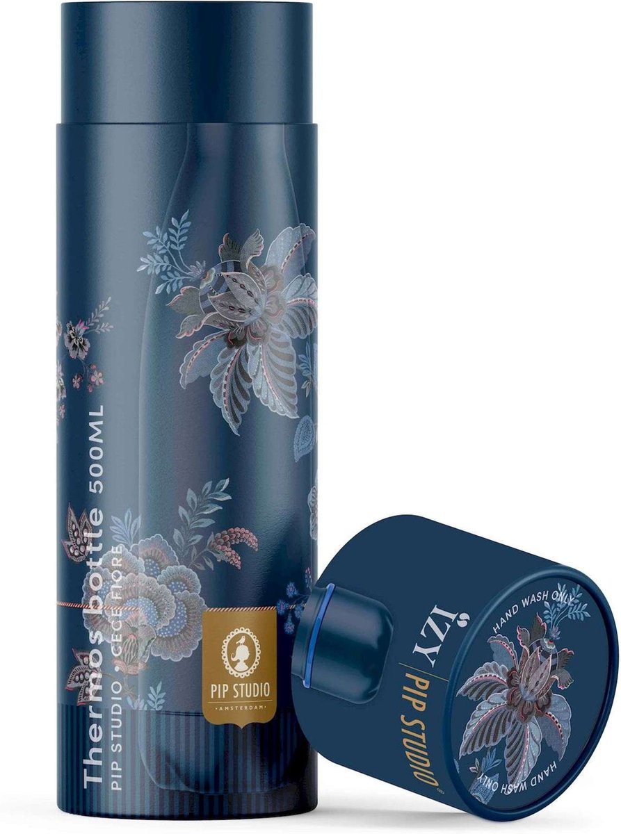 IZY Drinkfles - Pip Studio - CeCe Fiore Blauw