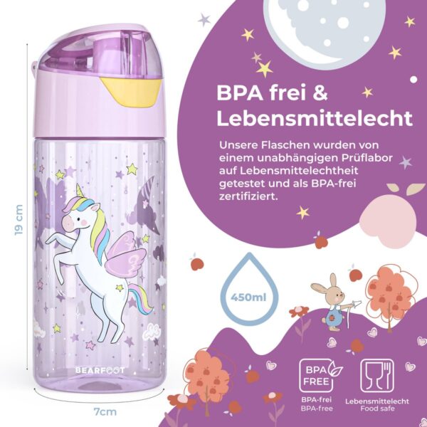 BEARFOOT - Kinderwaterfles, lichtgewicht waterfles - eenhoorn - schoolbeker