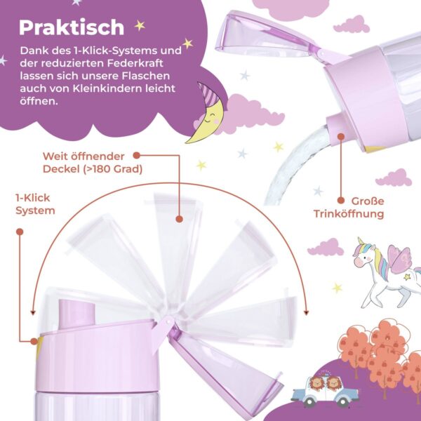 BEARFOOT - Kinderwaterfles, lichtgewicht waterfles - eenhoorn - schoolbeker