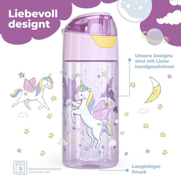 BEARFOOT - Kinderwaterfles, lichtgewicht waterfles - eenhoorn - schoolbeker