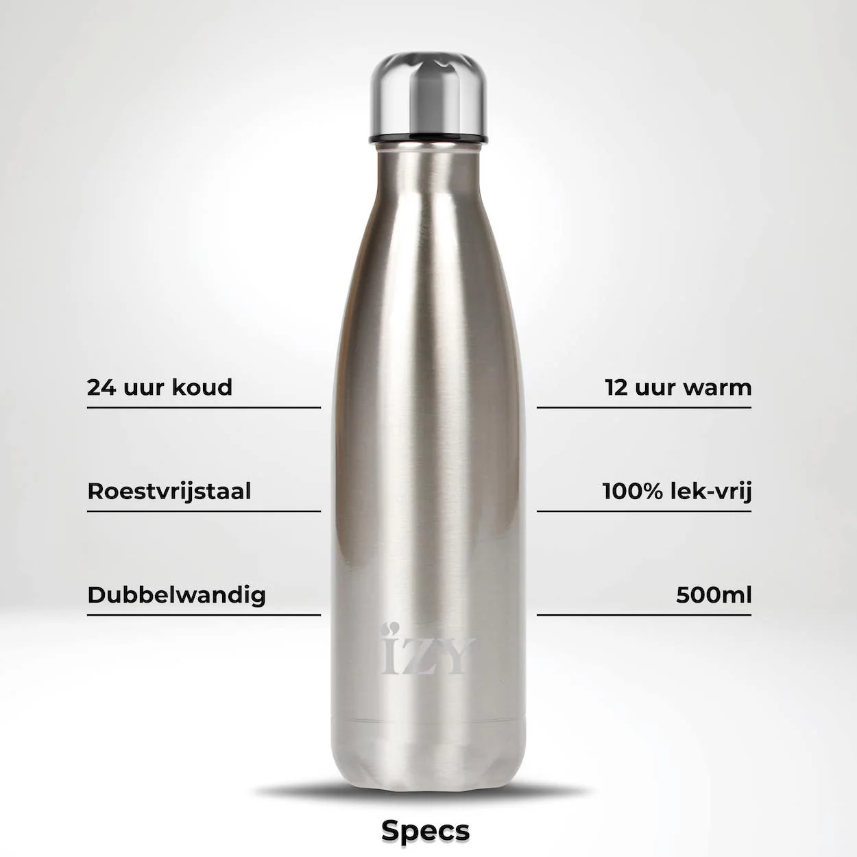 IZY Drinkfles - Chroom Zilver 500ML