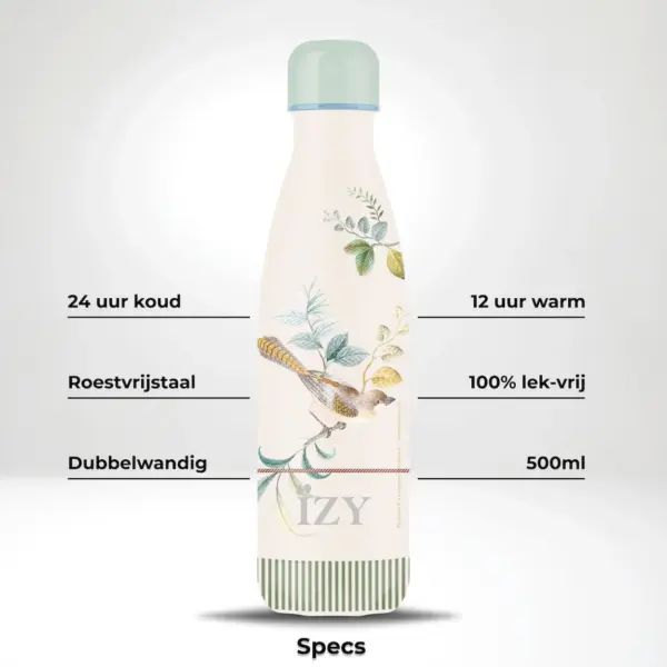 IZY Drinkfles - Pip Studio - Little Birds Wit