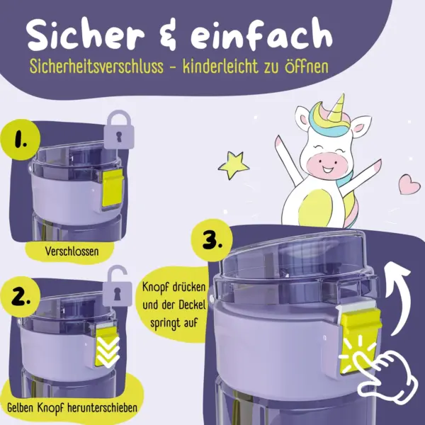 BEARFOOT Drinkfles voor kinderen - 500 ml - eenhoorn