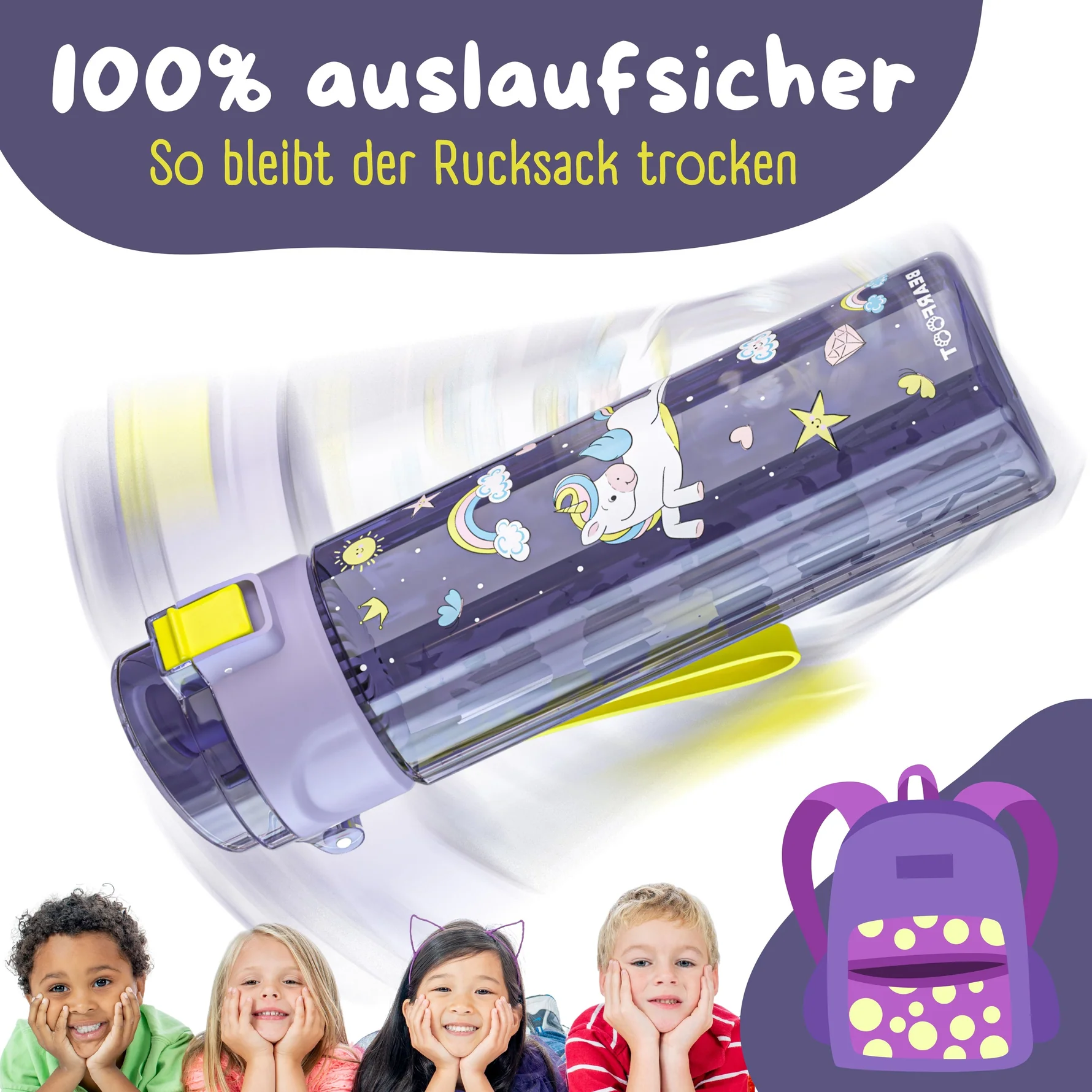 BEARFOOT Drinkfles voor kinderen - 500 ml - eenhoorn
