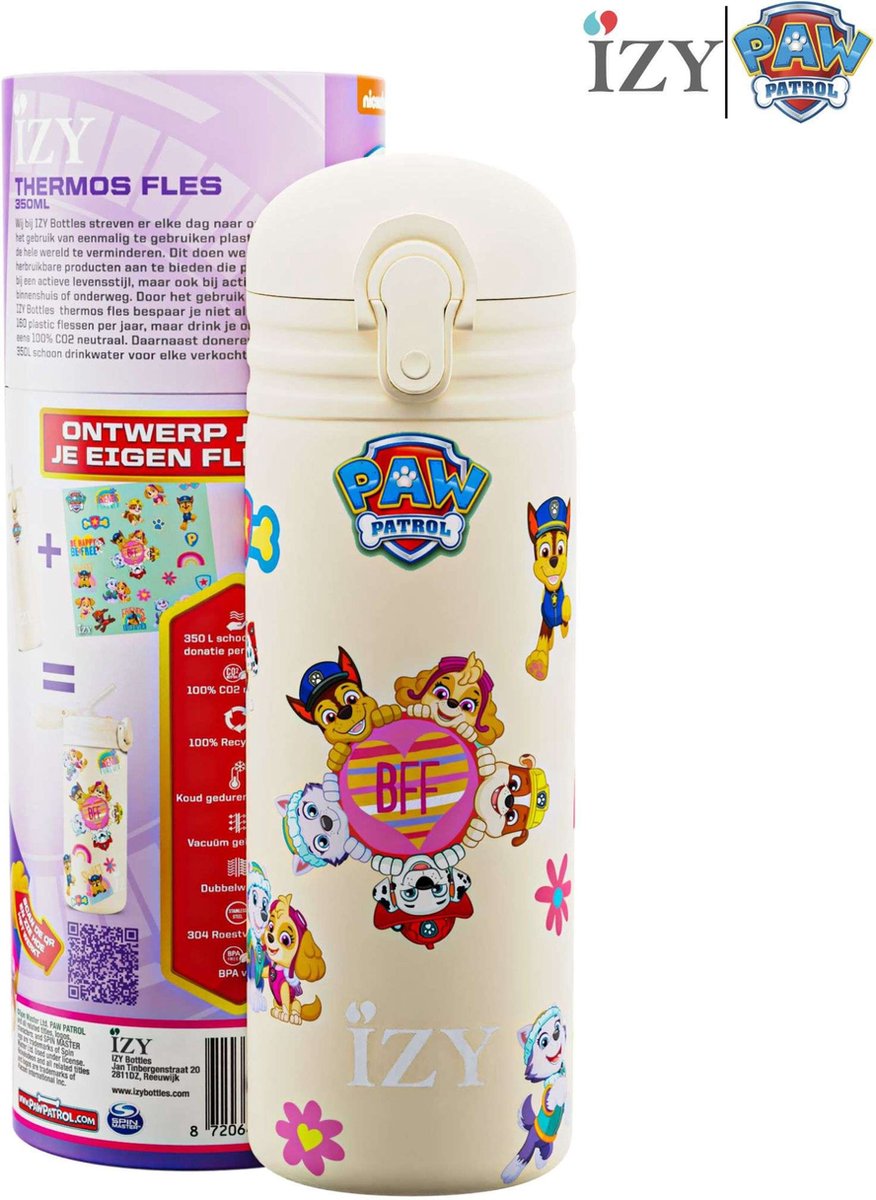 IZY Drinkfles - Paw Patrol - Waterfles met Rietje