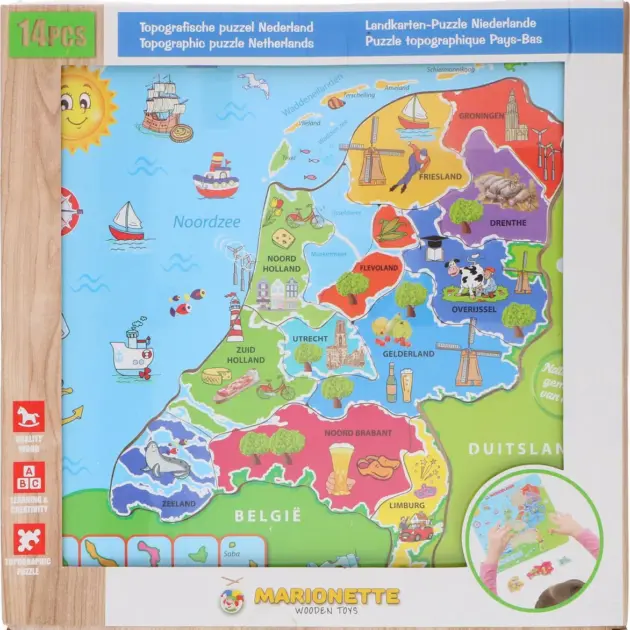 Legpuzzel Nederland met afbeeldingen - hout
