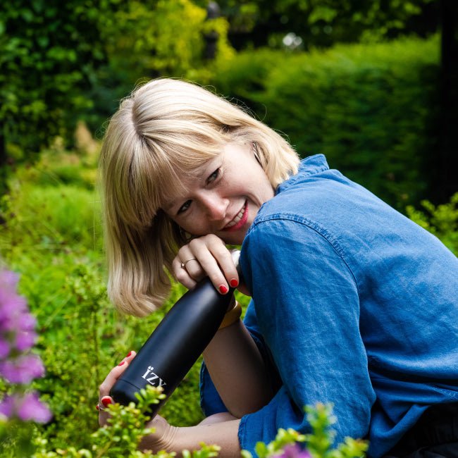 IZY Drinkfles - Zwart - Waterfles - Thermosbeker - RVS - 12 uur lang warm - 500 ml - Afbeelding 4