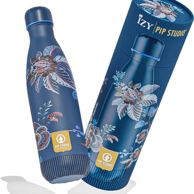 IZY Drinkfles - Pip Studio - CeCe Fiore Blauw