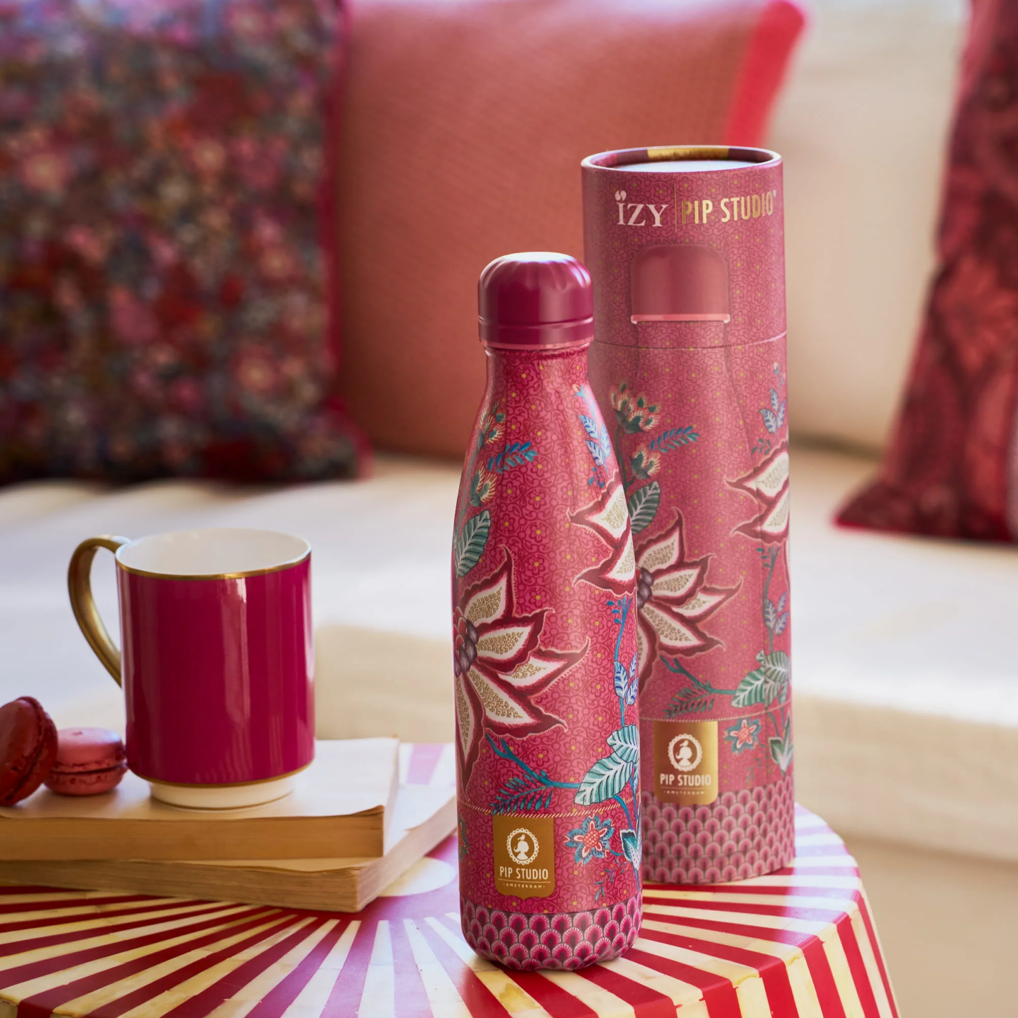 IZY Bottle – Pip Studio Flower Festival (Roze) 500ML