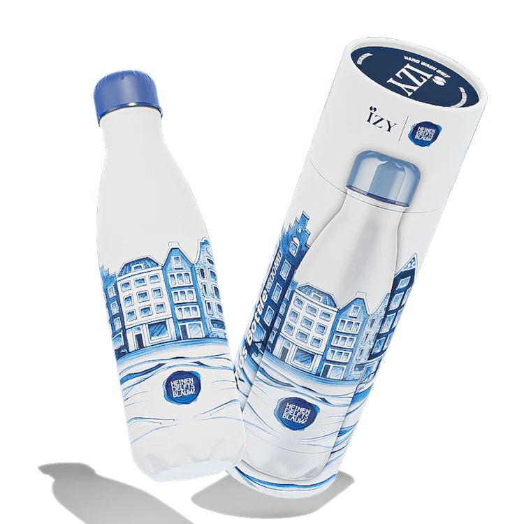 IZY Drinkfles - Heinen Delfts Blauw - Plateel - 500ML