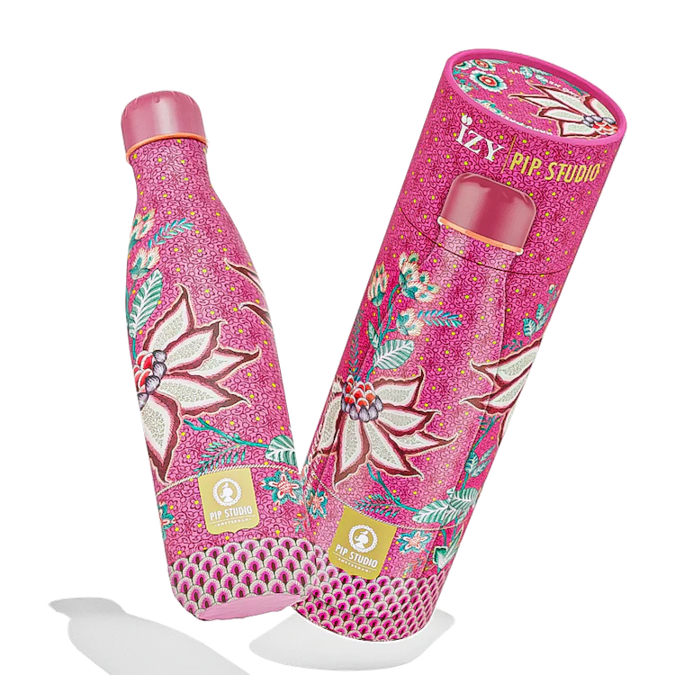 IZY Bottle – Pip Studio Flower Festival (Roze) 500ML