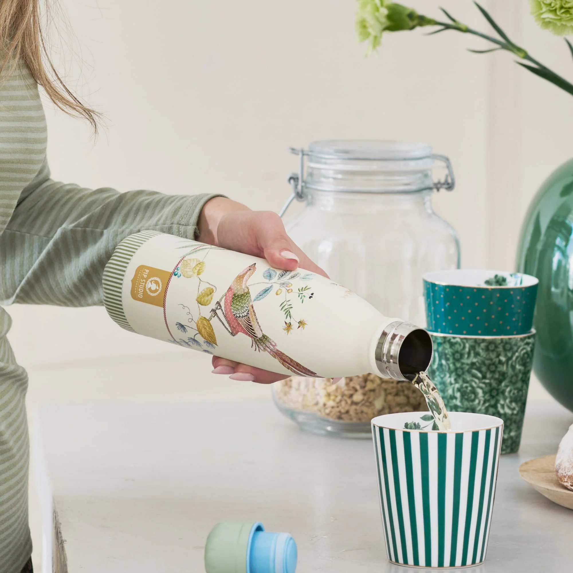 IZY Drinkfles - Pip Studio - Little Birds Wit