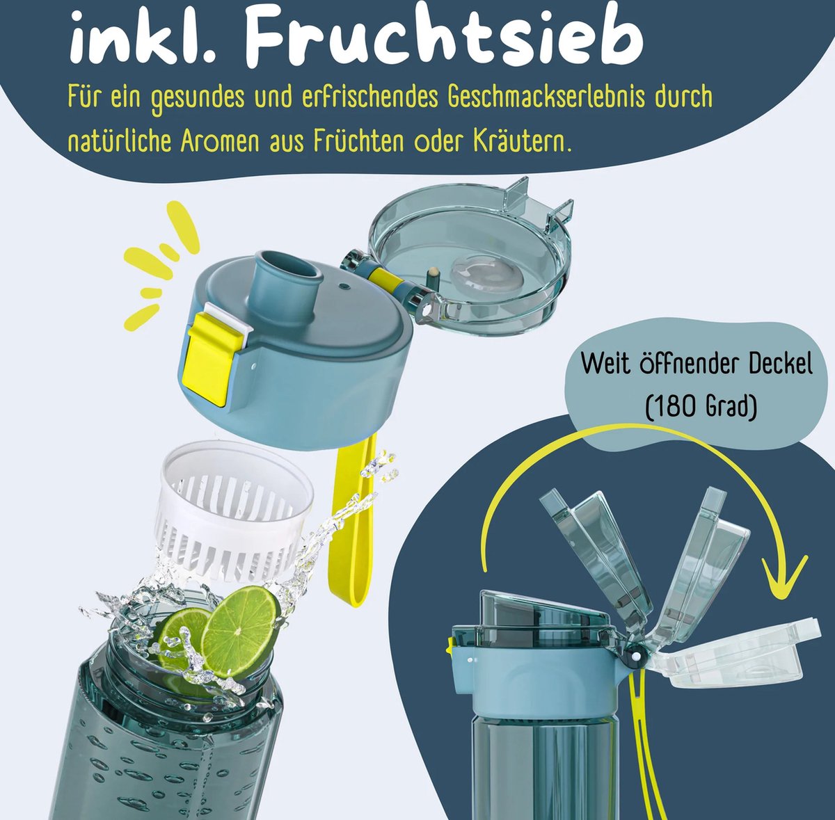 BEARFOOT Drinkfles voor kinderen - 500 ml - brandweer blauw