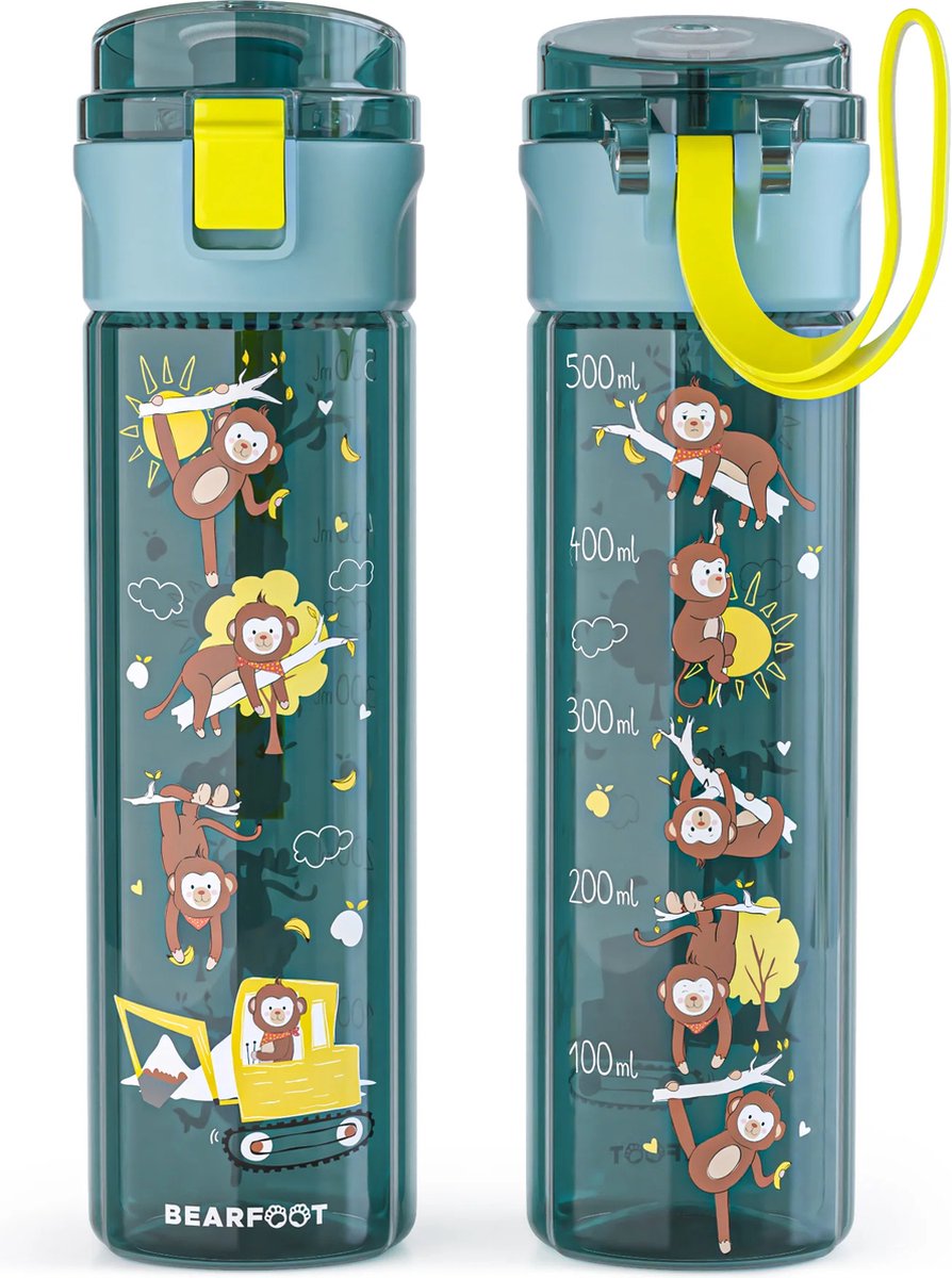 BEARFOOT Drinkfles voor kinderen - 500 ml - graafmachine blauw